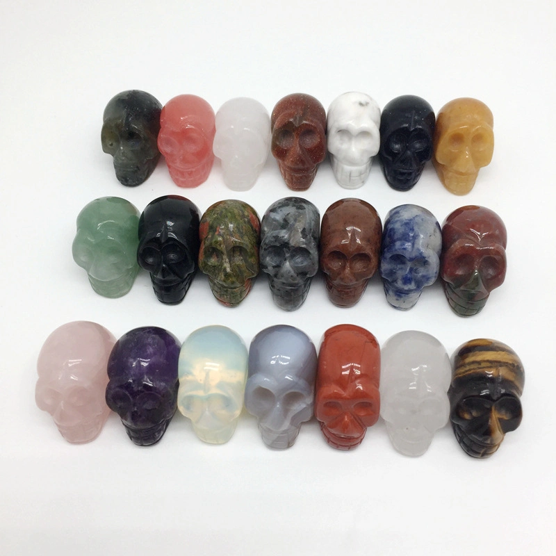 Semi Precious Stone Carving, Fashion Carving Skull Buddha, Figure, Statue<Esb01515>