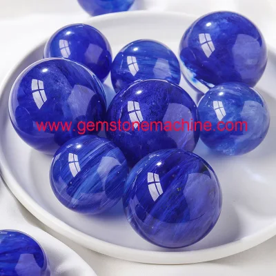 装飾用の美しいブルーの融合水晶玉を備えた高品質の合成水晶玉